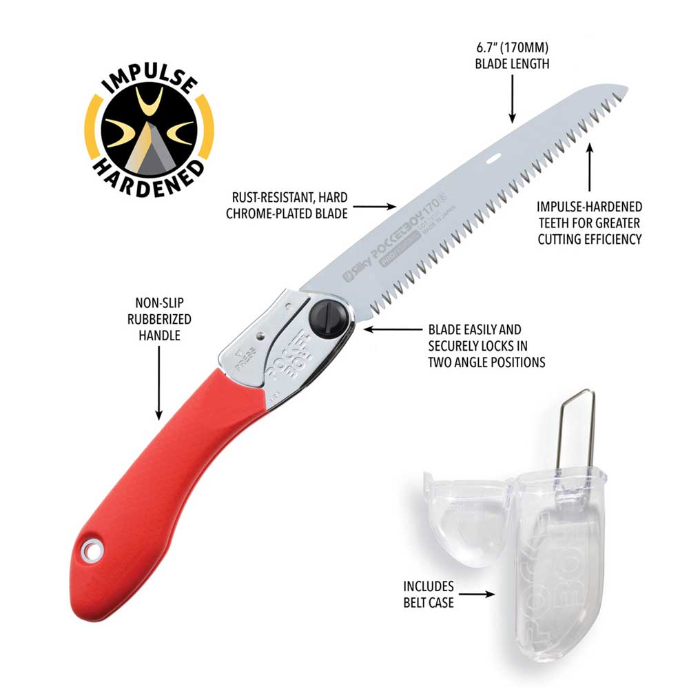 Silky Saws | PocketBoy 170mm Folding Saw | Fine, Medium, Large Tooth