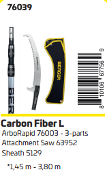 BERGER ARBORAPID HYBRID (CARBON) TELESCOPIC POLE SAW KIT 3.96M