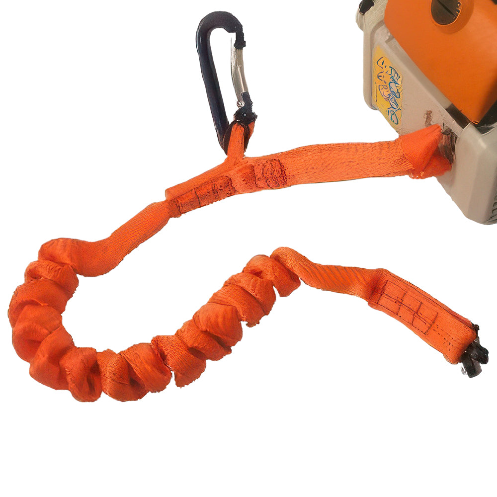 Dale Jury chainsaw lanyard with a coil-over strop that retracts to 600mm.  90-degree offset karabiner 