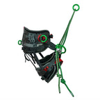 Treemagineers-designed arborist harness - Kinisi Max built by DMM. Padded structural webbing, replaceable wear parts and modular bridges. Small, Medium and Large. Side view