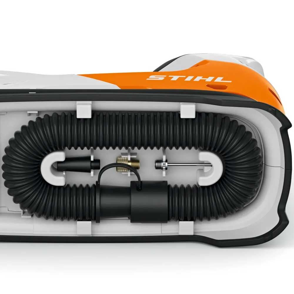 Compact and powerful, the STIHL KOA 20 battery compressor makes inflating tyres, sports gear, and inflatables simple. Includes battery and charger. Available at Cannings — your STIHL Elite Dealer. 6