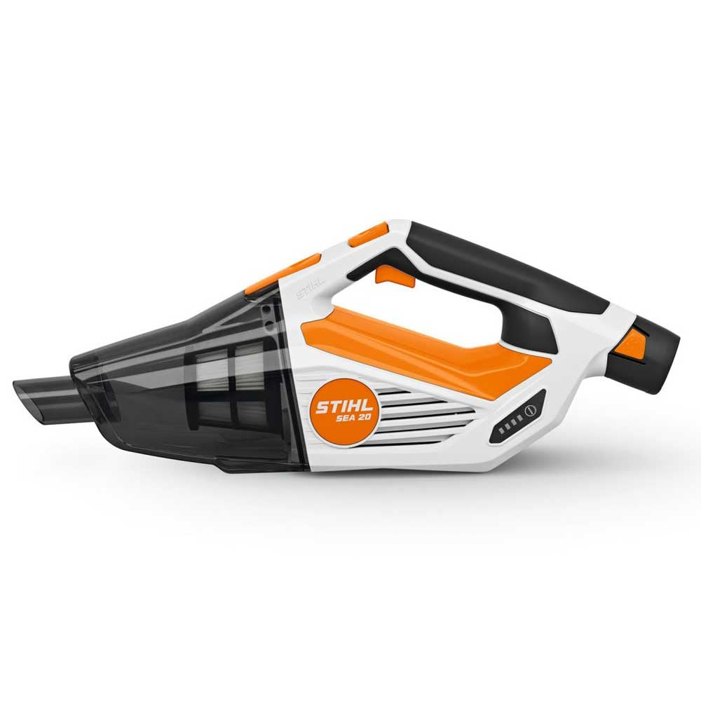 The STIHL SEA 20 battery handheld vacuum is compact, powerful, and perfect for cars, home, and small clean-up jobs. Includes battery, charger, and accessories. Available at Cannings — your STIHL Elite Dealer. 2