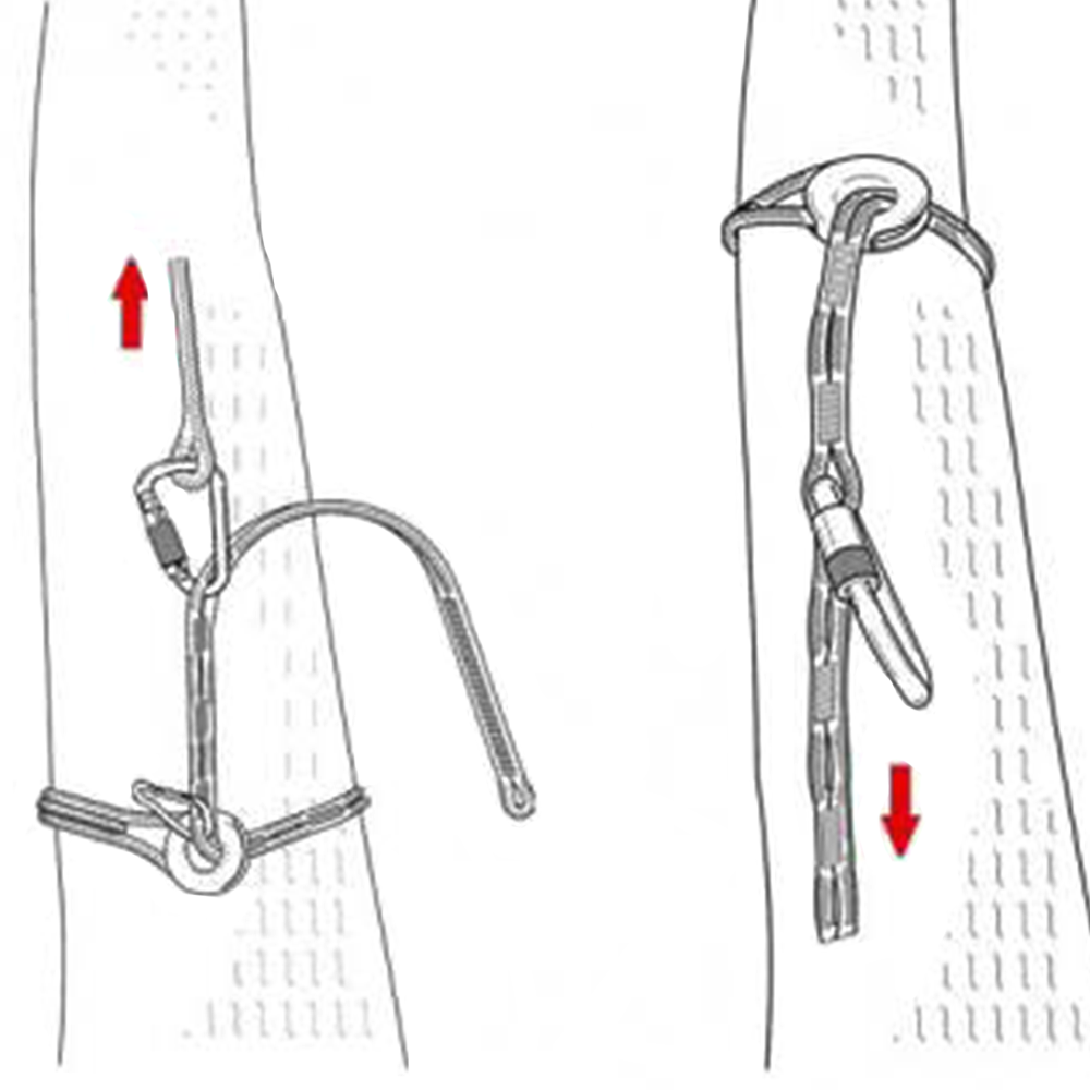 Drawing of ART SnakeAnchor in use on a tree - Cannings