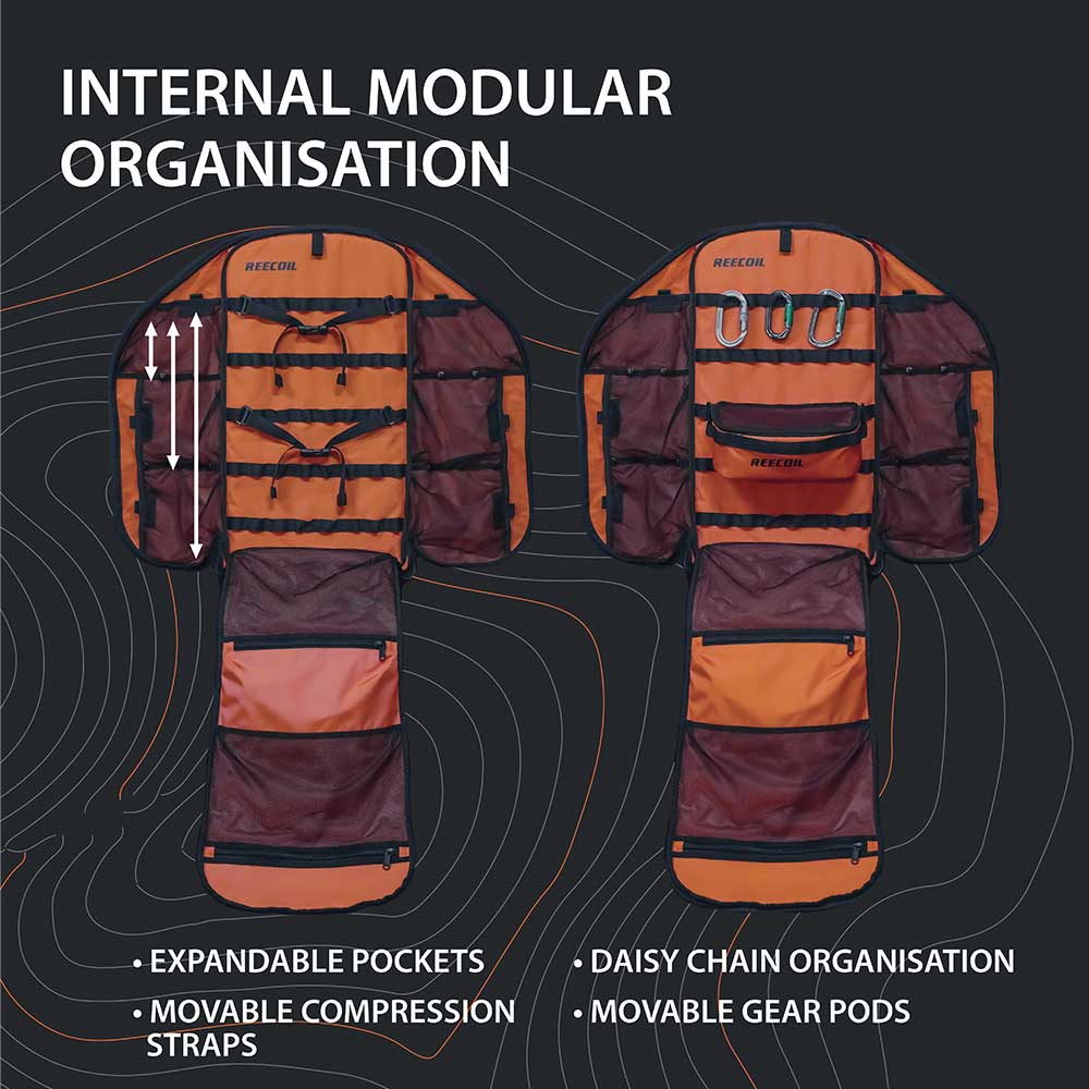 The BATWING™ 60 Kit Bag offers unmatched access, modular organisation, MOLLE compatibility and multiple carry options. Built for arborists, climbers and height-safety professionals. Available at Cannings. organisations 