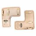 The traditional L-pad. Top-grain leather, 3/4in foam padding, brass-riveted strap loops and a sewn sleeve. Takes one set of 22in leg straps (2239).