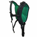 Turns a Buckingham RopePro Deluxe rope bag into a backpack. Padded, breathable harness with chest strap and carabiner loops in the shoulder straps.