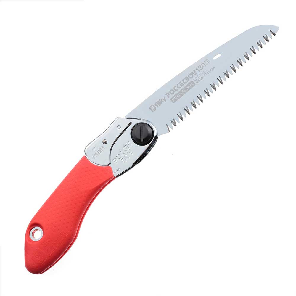 Compact, sharp, and built for outdoors, the Silky PocketBoy 130mm folding saw trusted by gardeners, arborists, hikers, and campers. Available in fine to large tooth options. red handle large tooth
