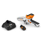 STIHL GTA 26 battery garden pruner set with AS 2 battery, charger, and carry bag. Compact, powerful, and versatile for pruning, cutting, and DIY. Available at Cannings — your STIHL Elite Dealer. 3