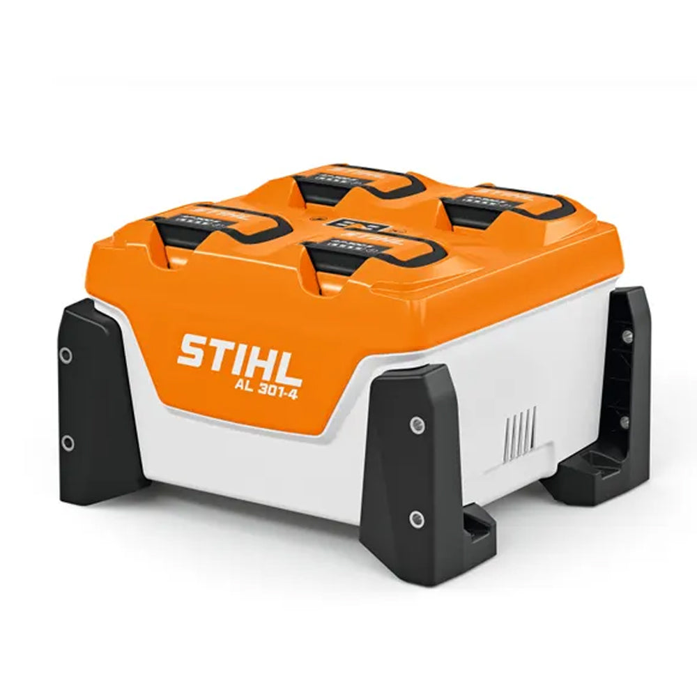 side view and angle AL 301-4 Multi-Battery Charger . A practical charging solution for keeping AP System batteries ready to go. Charge up to 4 STIHL AP System batteries at once. Shop online or in-store at Cannings. 